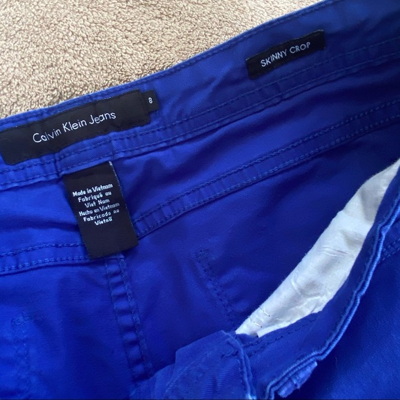 Calvin Klein Royal Blue Skinny Crop Pants 8 Medium - Picture 3 of 6